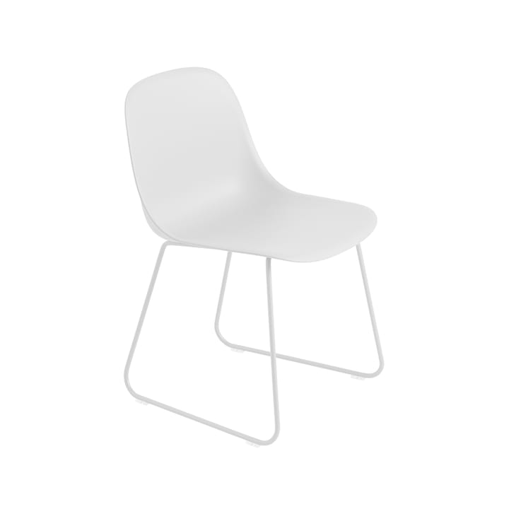 Fiber chair steel sled base plastic seat - Natural white-white - Muuto
