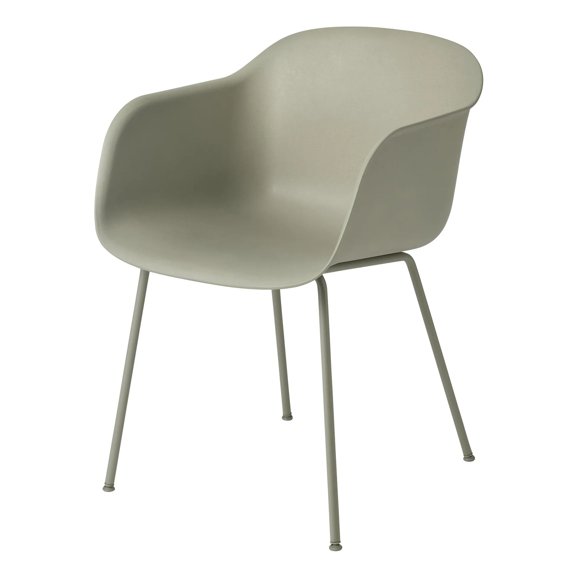 Fiber Chair with arm rest, Dusty green-Green (plastic) Muuto