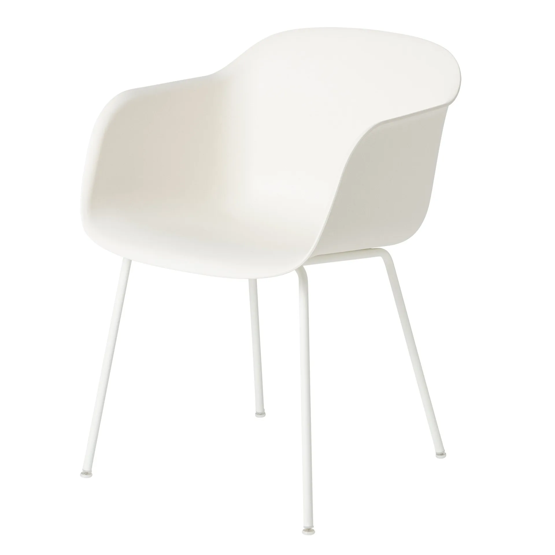 Fiber Chair with arm rest, Natural white (plastic) Muuto