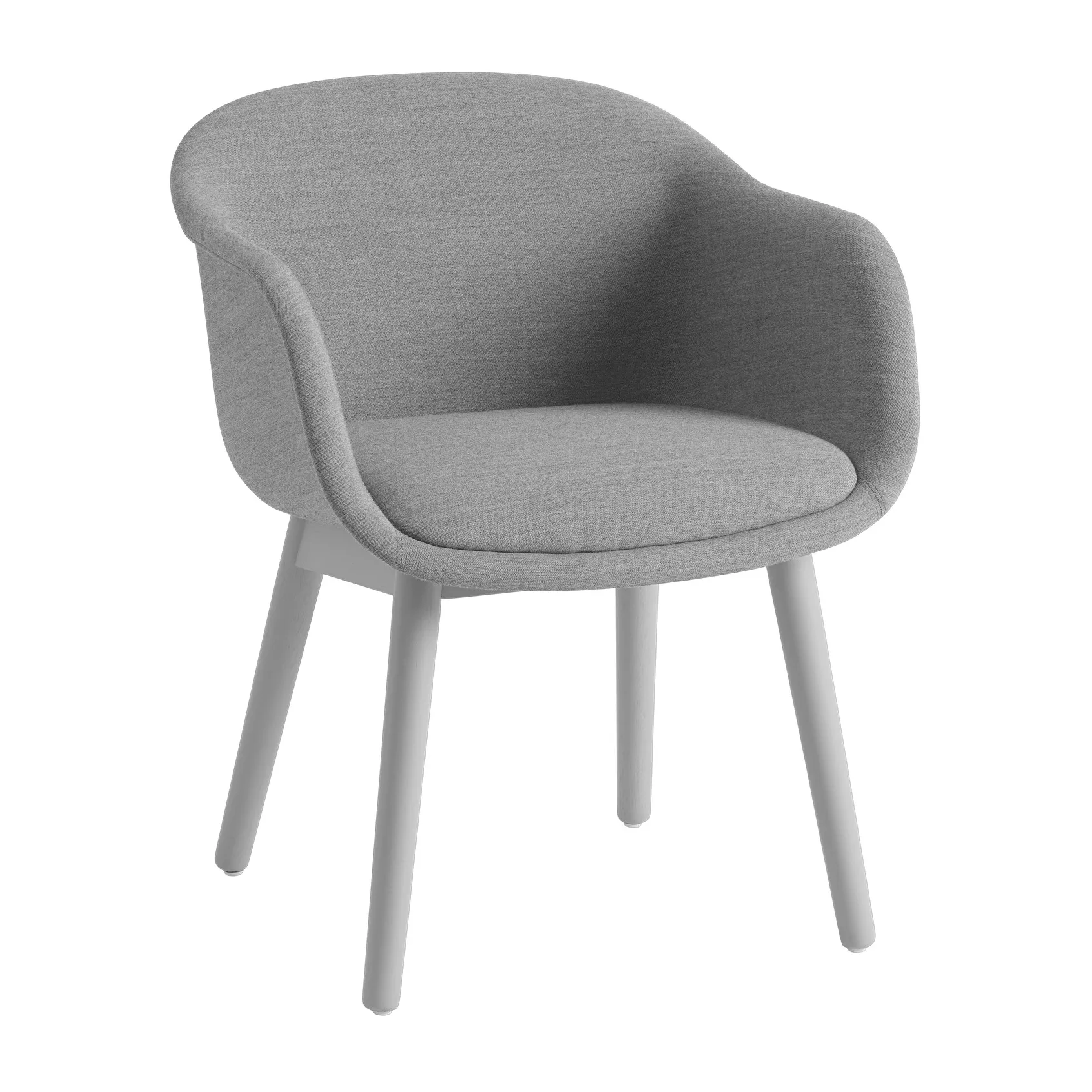 Fiber Conference Armchair with wooden legs, Remix 133-grey Muuto