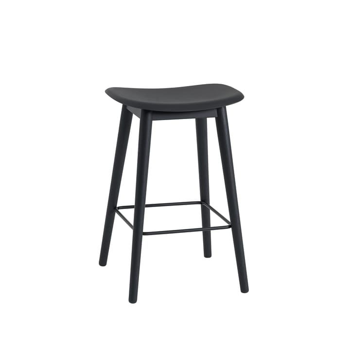 Fiber counter stool 65 cm - Black, black legs - Muuto