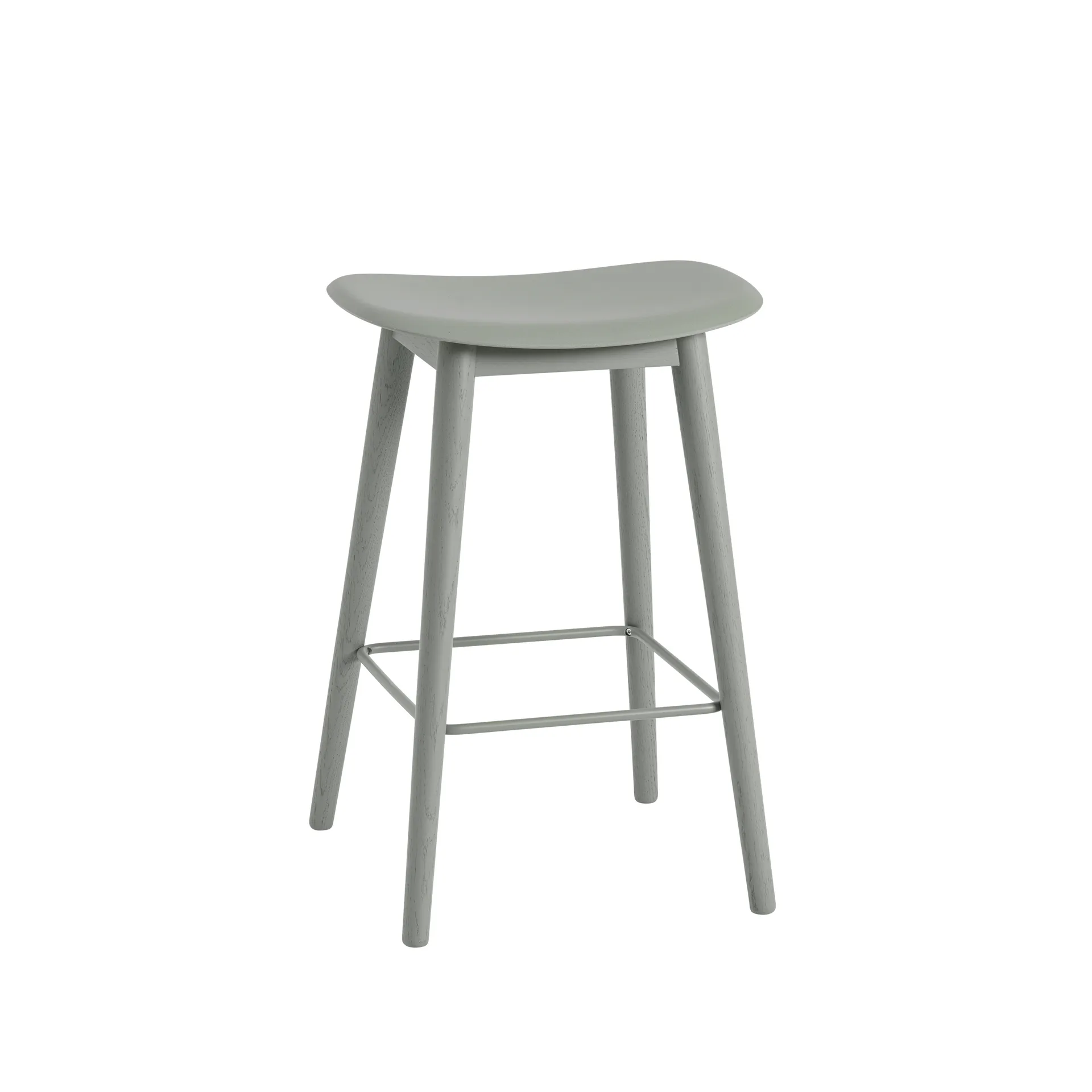 Fiber counter stool 65 cm, Dusty green, green leg Muuto