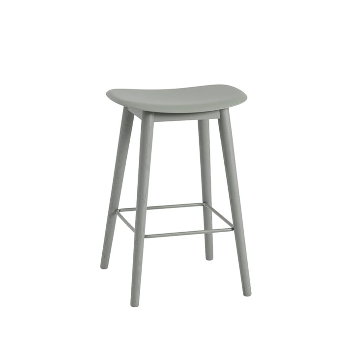 Fiber counter stool 65 cm - Dusty green, green leg - Muuto