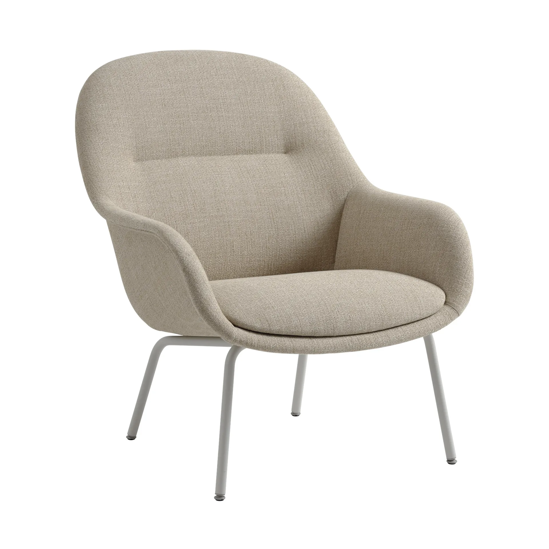 Fiber Lounge armchair with steel legs, Ecriture 240-grey Muuto