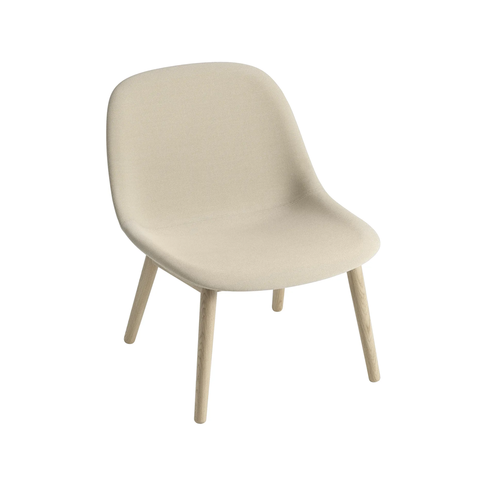 Fiber Lounge chair with oak legs, Steel cut trio 236 Muuto
