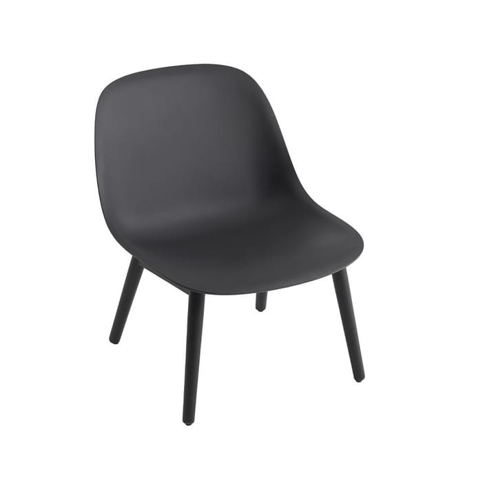 Fiber lounge chair wood base - Black, black legs - Muuto