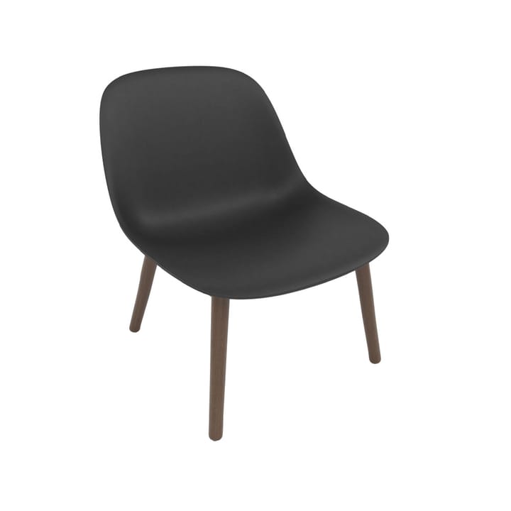 Fiber lounge chair wood base - Black, dark brown stained legs - Muuto