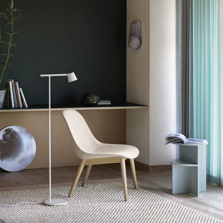 Fiber lounge chair wood base - Dusty green, dark brown stained legs - Muuto