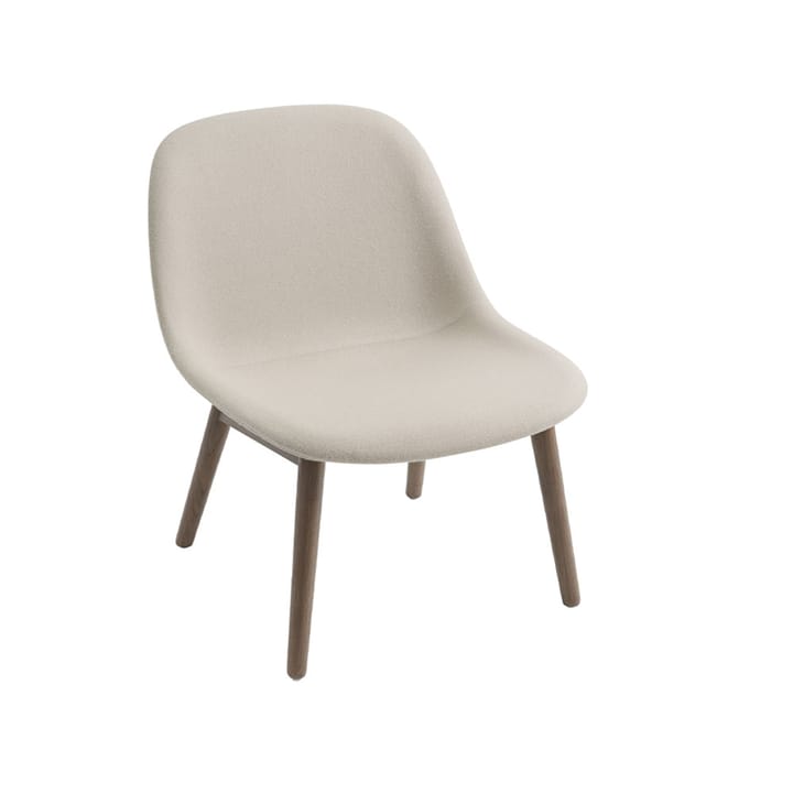 Fiber lounge chair wood base - Fabric hero 211 beige, brown stained oak legs - Muuto