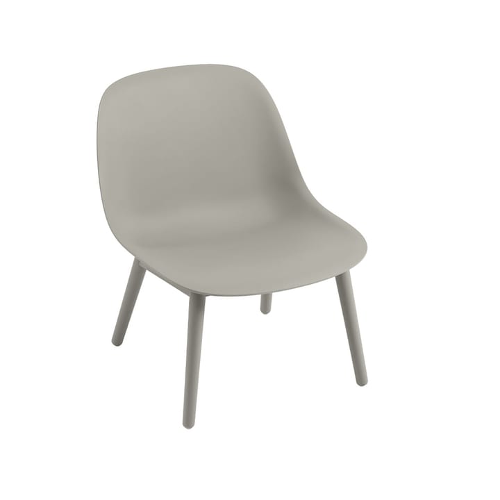 Fiber lounge chair wood base - Grey, grey legs - Muuto