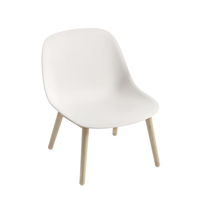 Fiber lounge chair wood base - Natural white, oak legs - Muuto