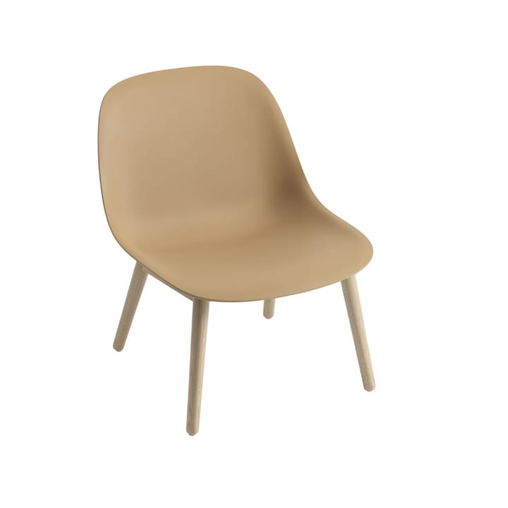 Fiber lounge chair wood base - Ochre, oak legs - Muuto