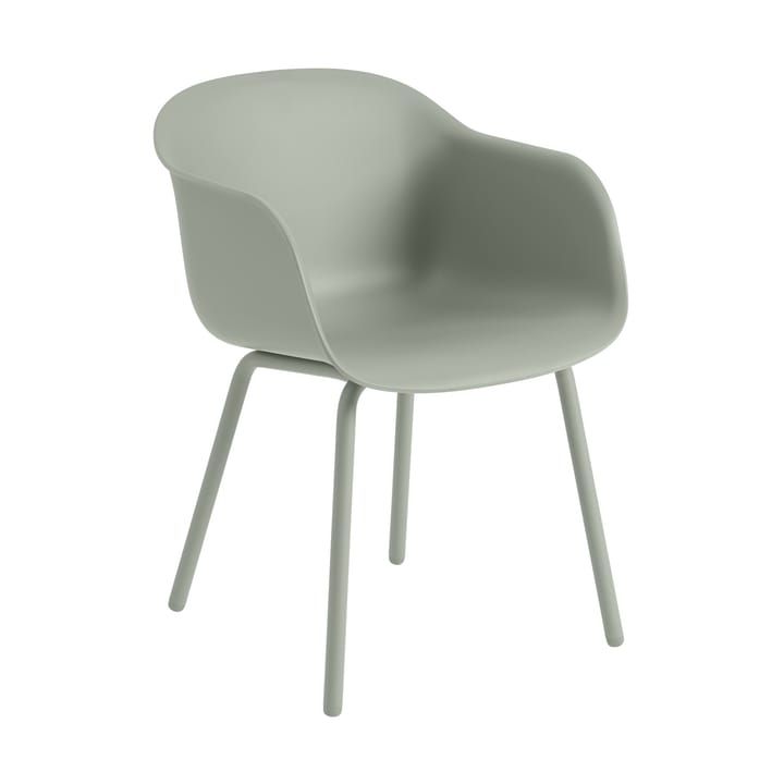 Fiber Outdoor armchair with steel legs - Dusty green - Muuto