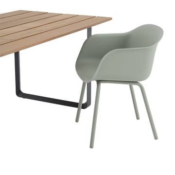 Fiber Outdoor armchair with steel legs - Dusty green - Muuto