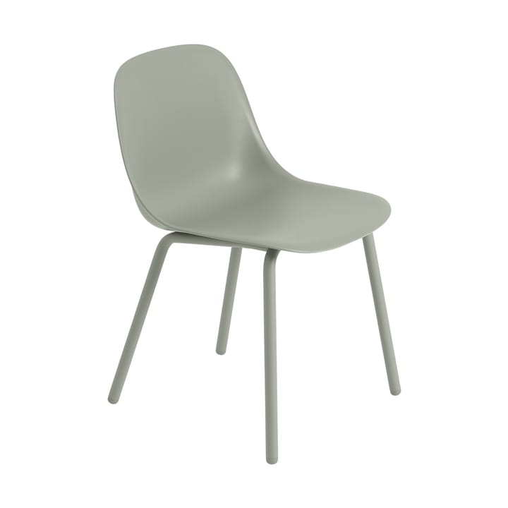 Fiber Outdoor side chair with steel legs - Dusty green - Muuto