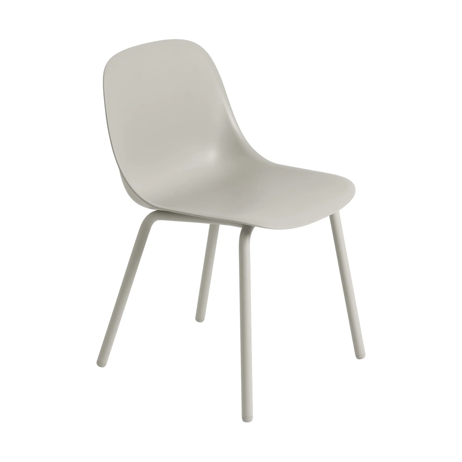 Fiber Outdoor side chair with steel legs, Grey Muuto