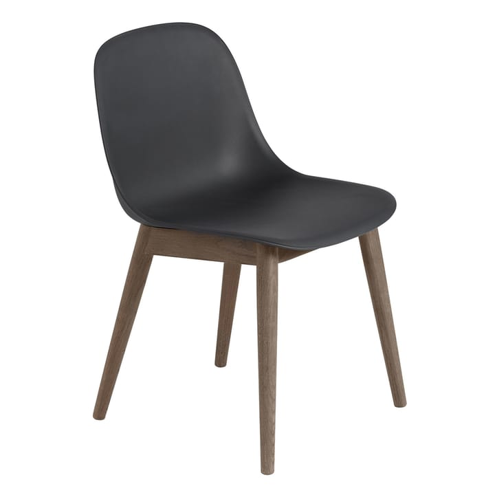 Fiber Side Chair with wooden legs - Black-stained dark brown - Muuto
