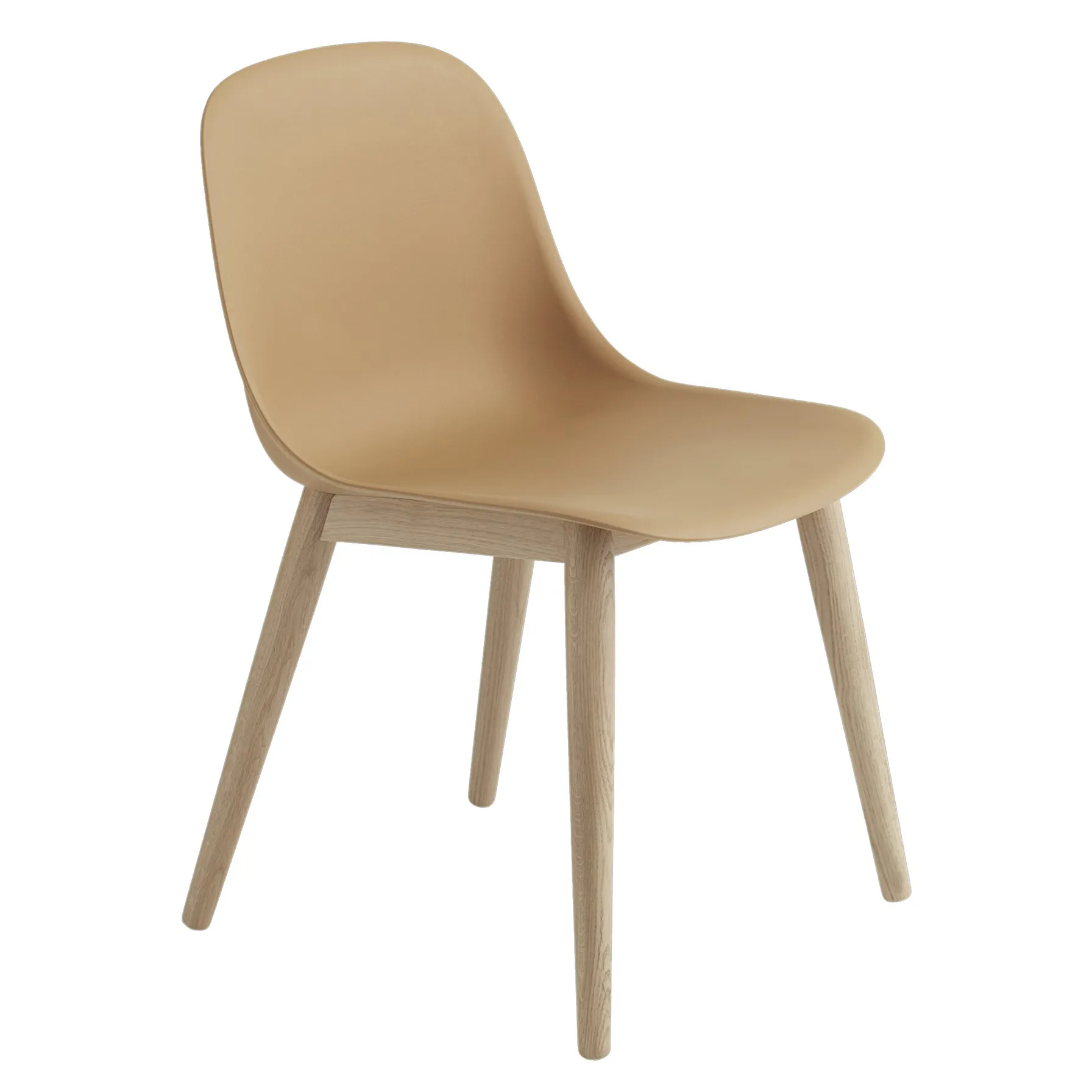 Fiber Side Chair with wooden legs, Ochre-oak Muuto