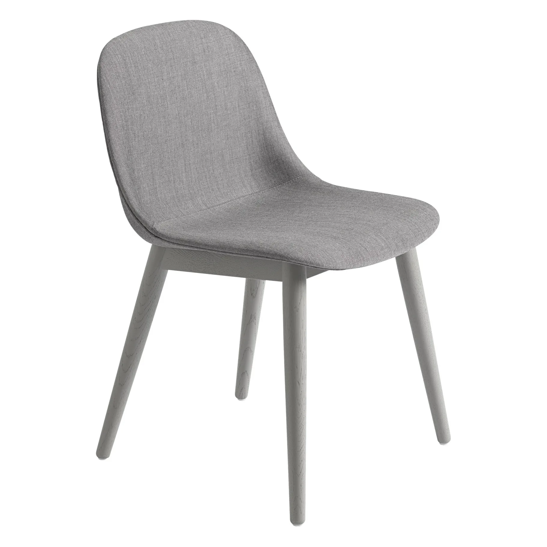 Fiber Side Chair with wooden legs, Remix 133-grey Muuto