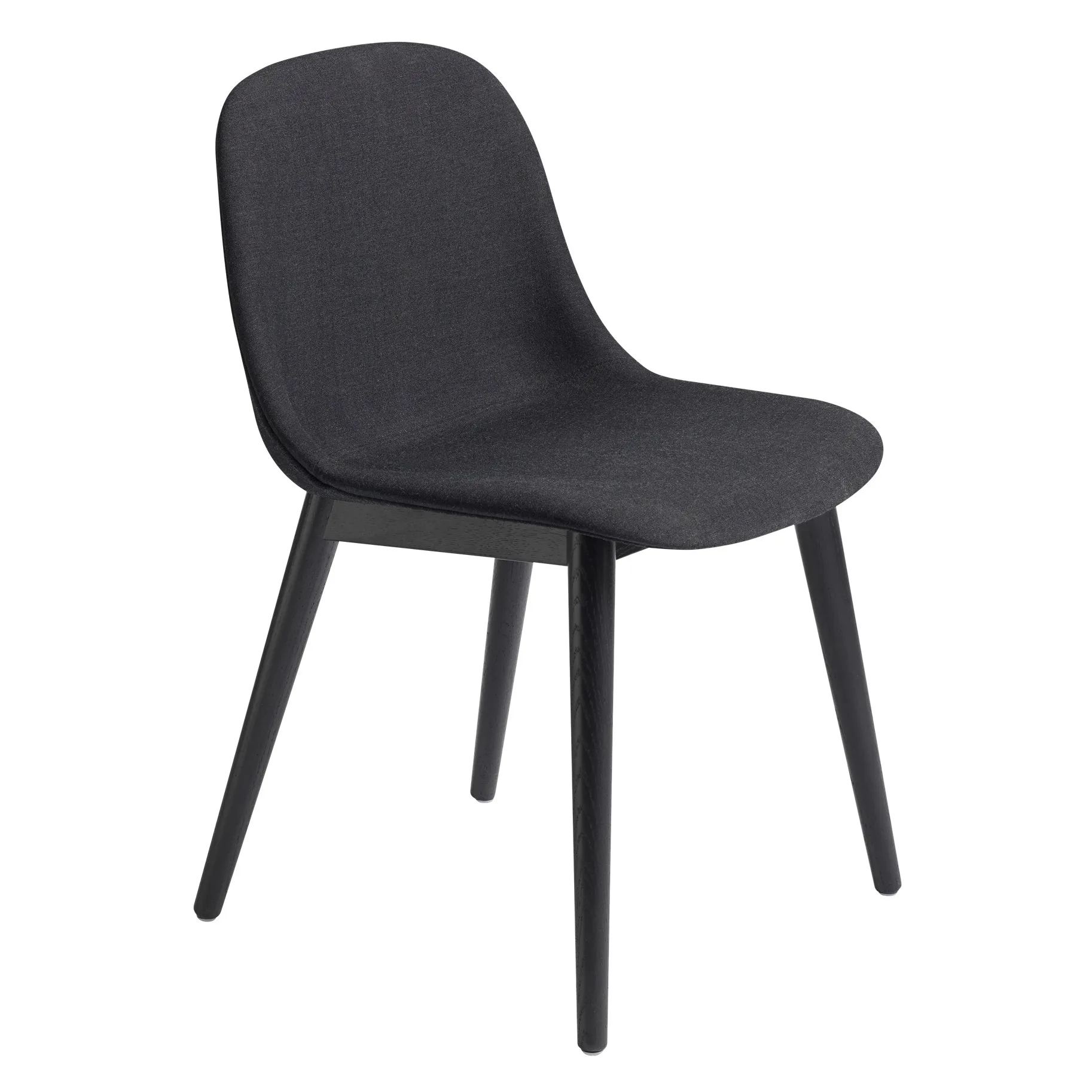 Fiber Side Chair with wooden legs, Remix 183-black Muuto