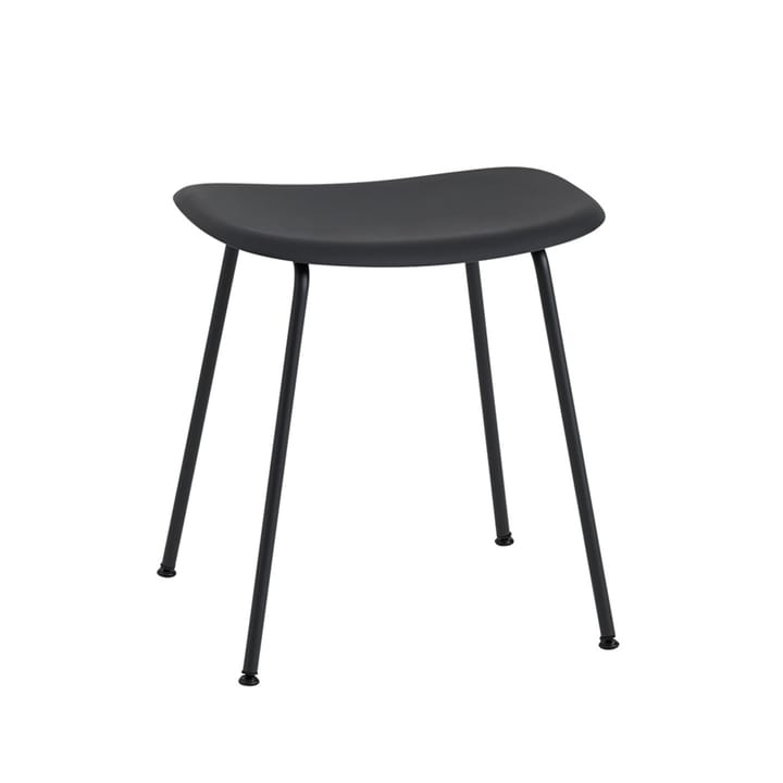 Fiber stool - Black, black steel stand - Muuto