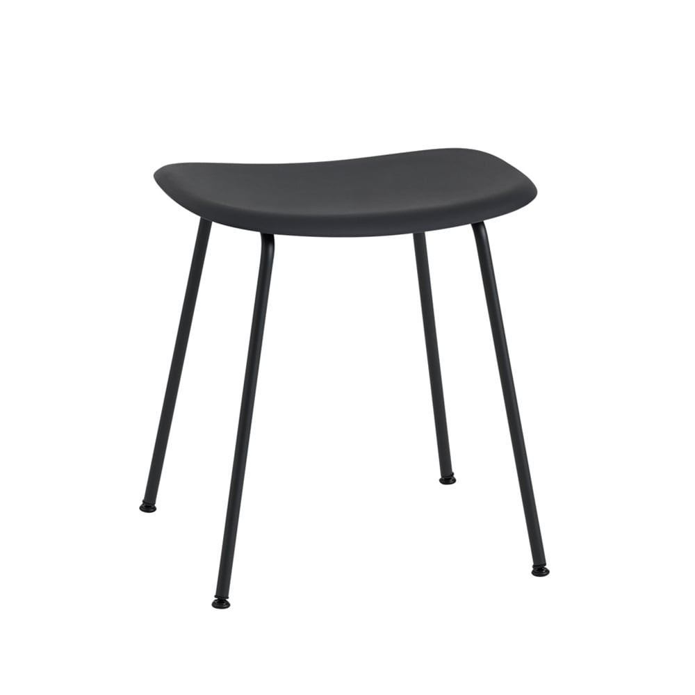Muuto Fiber stool Black, black steel stand | Scandinavian Design | Stools | Black