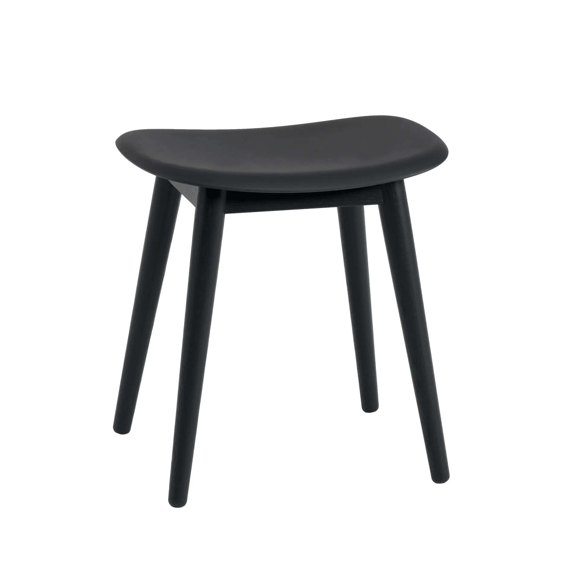 Fiber stool, Black, wooden legs Muuto