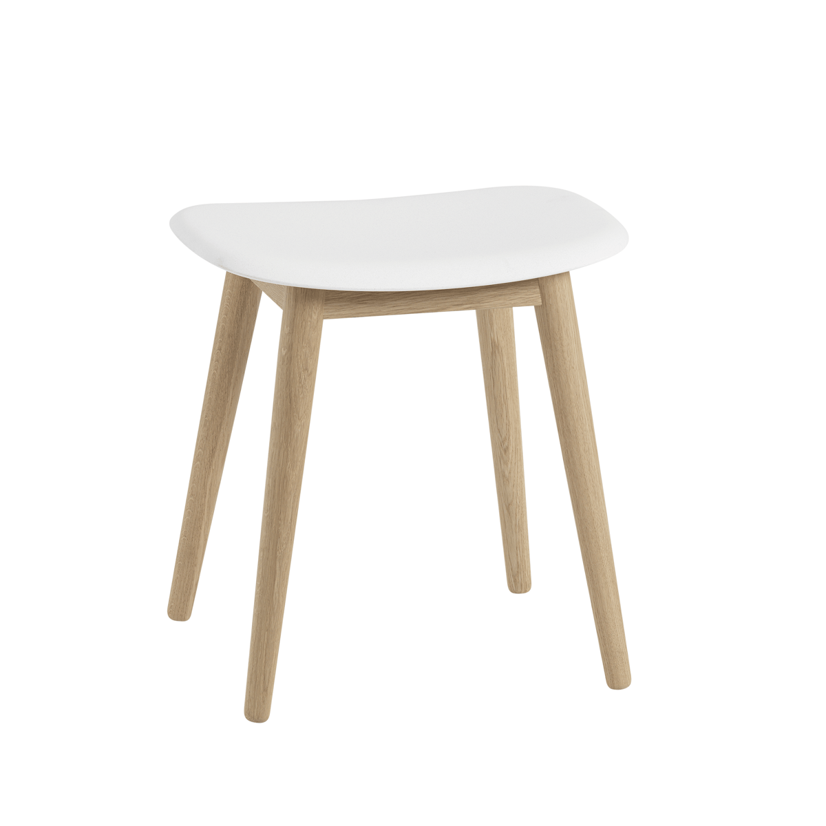 Muuto Fiber stool Natural white, oak legs | Scandinavian Design | Stools | White