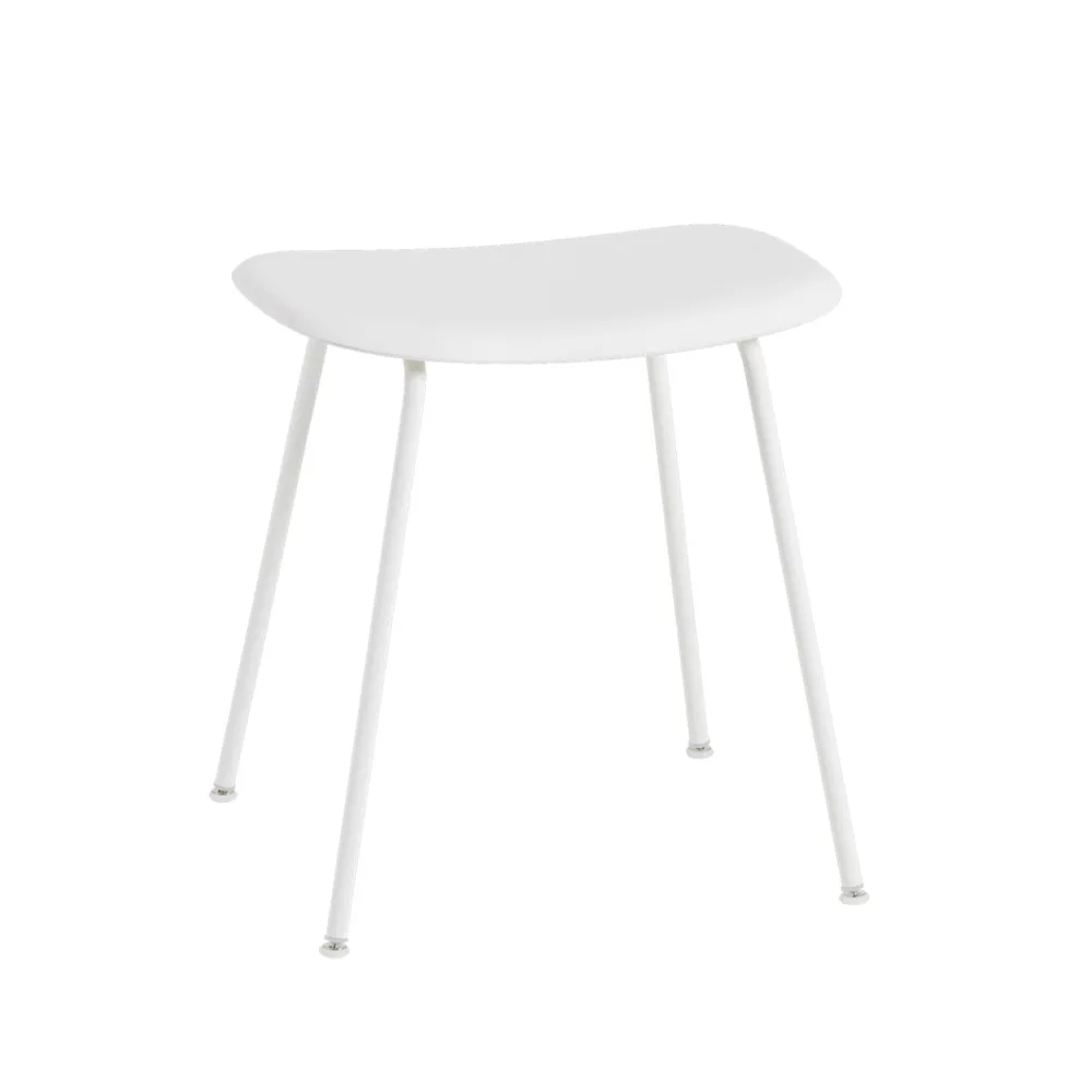 Fiber stool, White, white steel stand Muuto