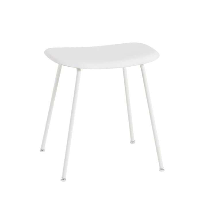 Fiber stool - White, white steel stand - Muuto