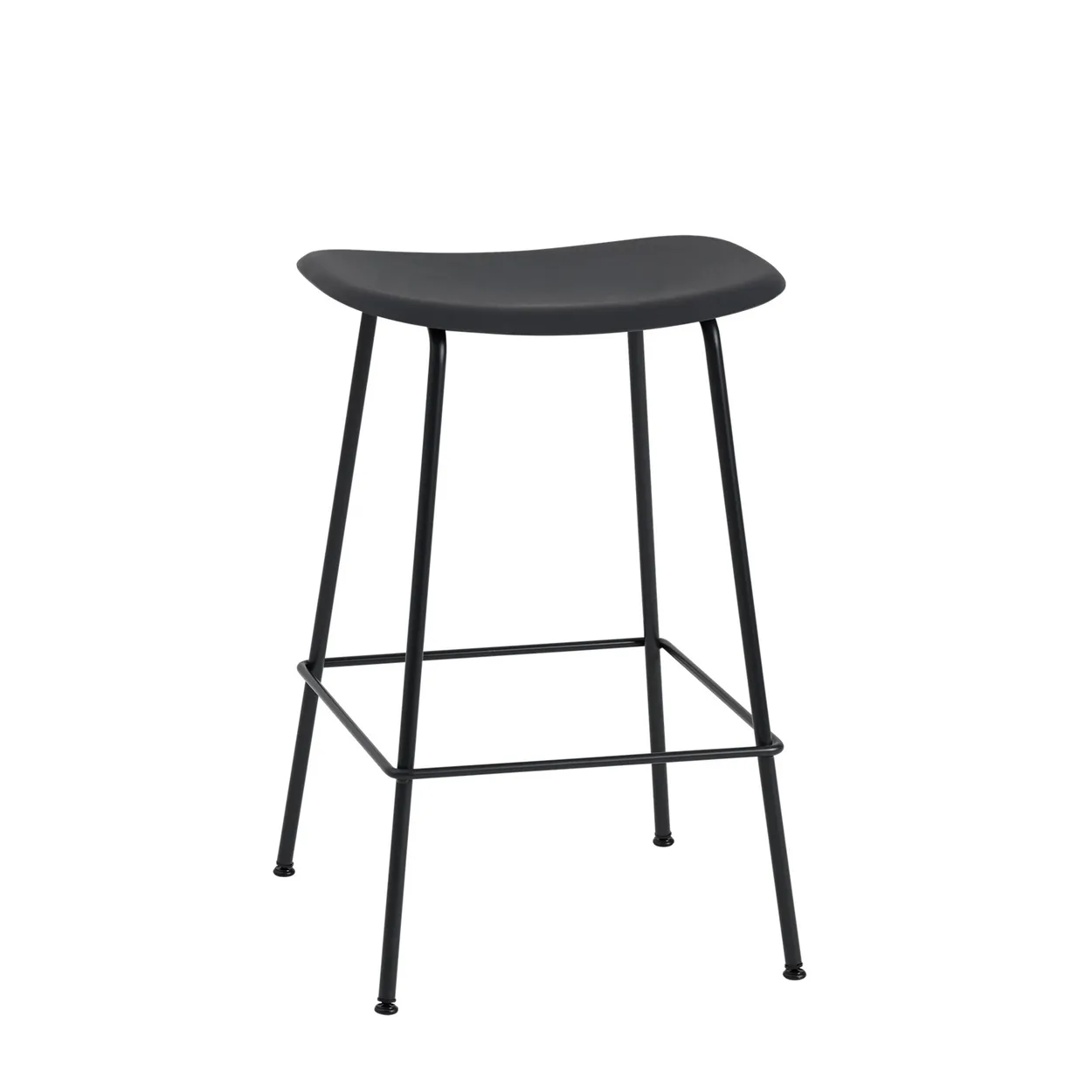 Muuto Fiber Tube bar chair 65 cm Black | Scandinavian Design | Bar stools | Black