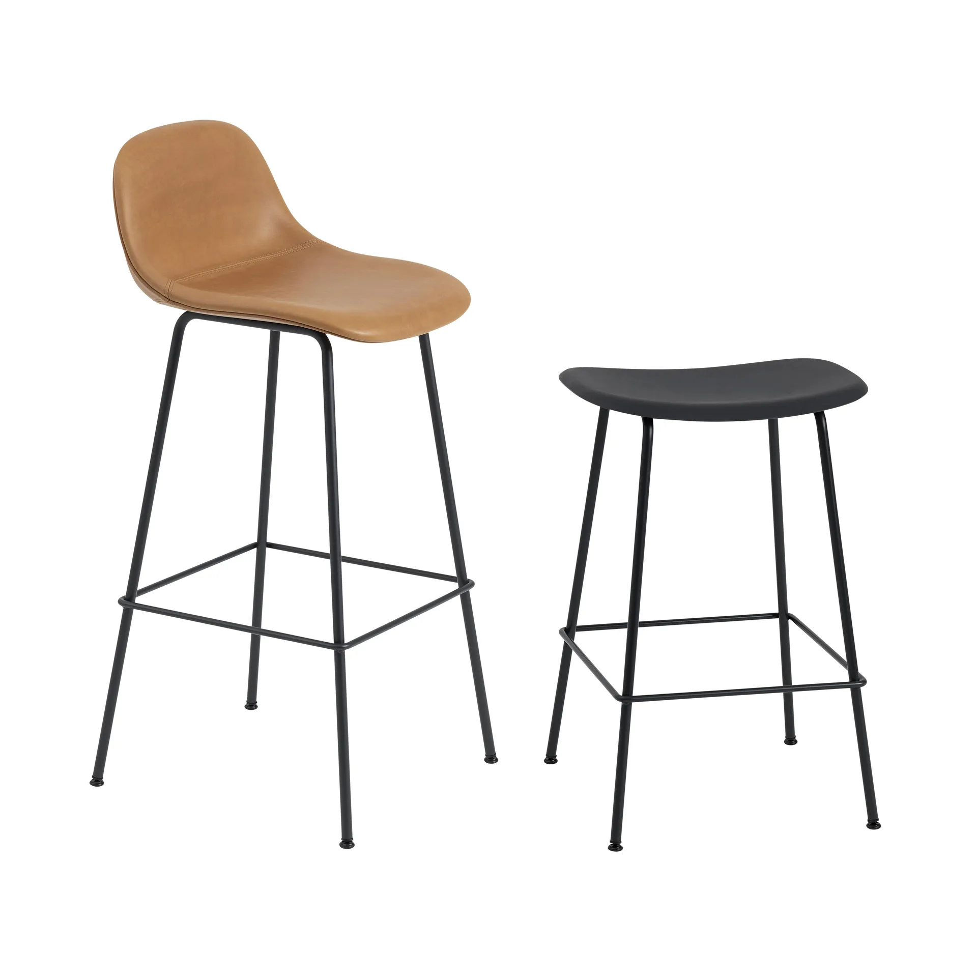 Fiber Tube bar chair 65 cm, Black Muuto