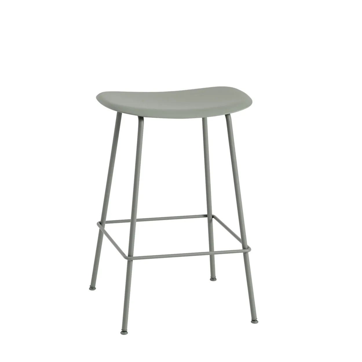 Muuto Fiber Tube bar chair 65 cm dusty green | Scandinavian Design | Bar stools | Green