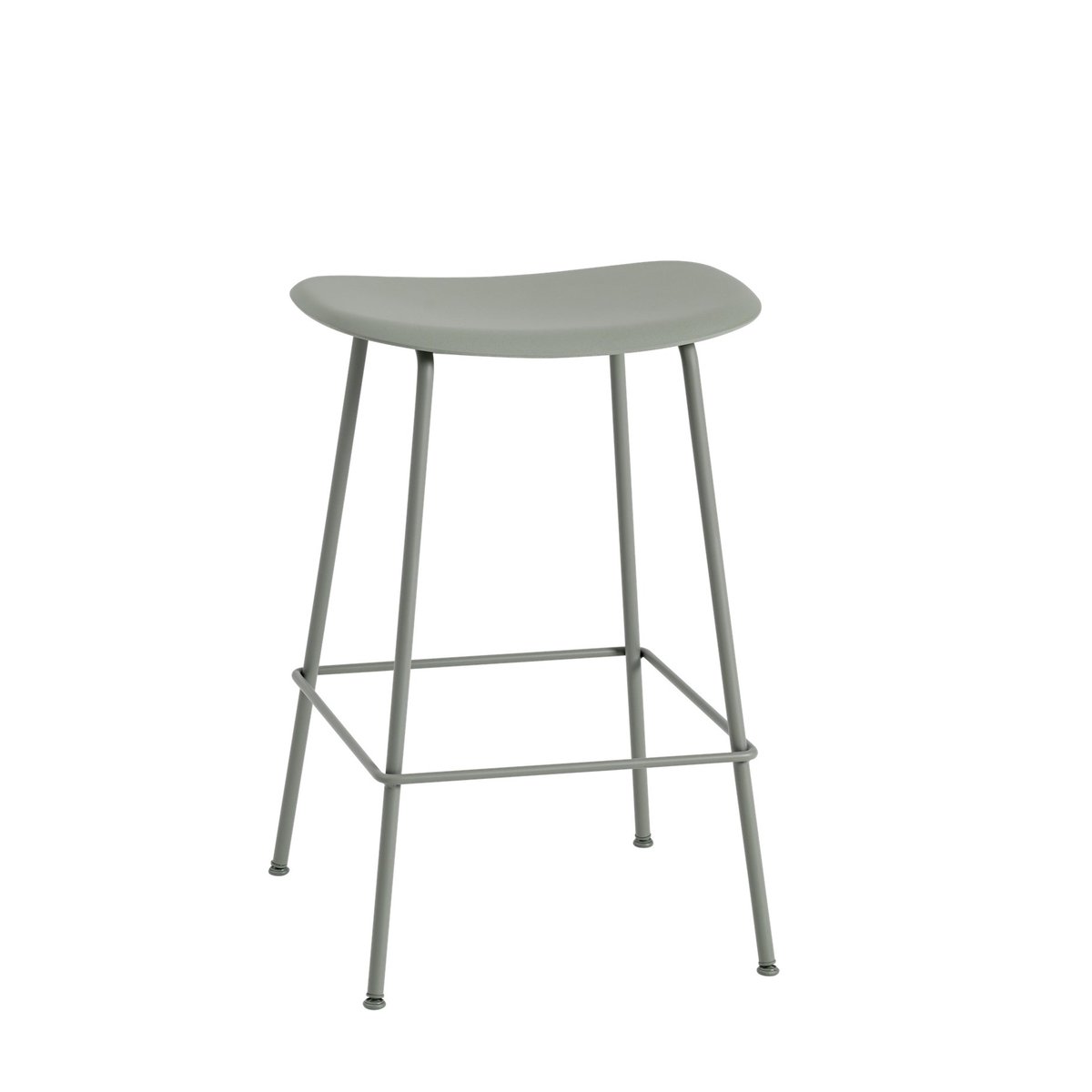 Muuto Fiber Tube bar chair 65 cm dusty green | Scandinavian Design | Bar stools | Green