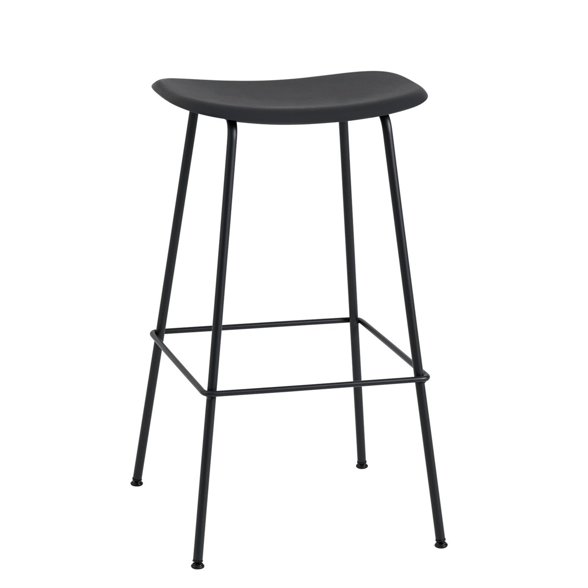Muuto Fiber Tube Bar Chair 75 Cm Black | Scandinavian Design | Bar stools | Black