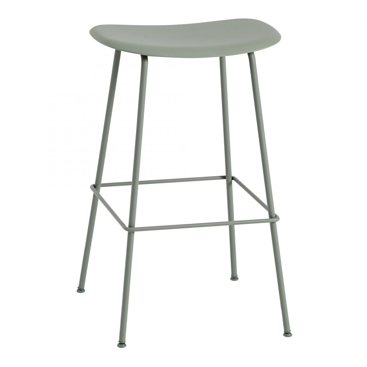 Muuto Fiber Tube Bar Chair 75 Cm dusty green | Scandinavian Design | Bar stools | Green