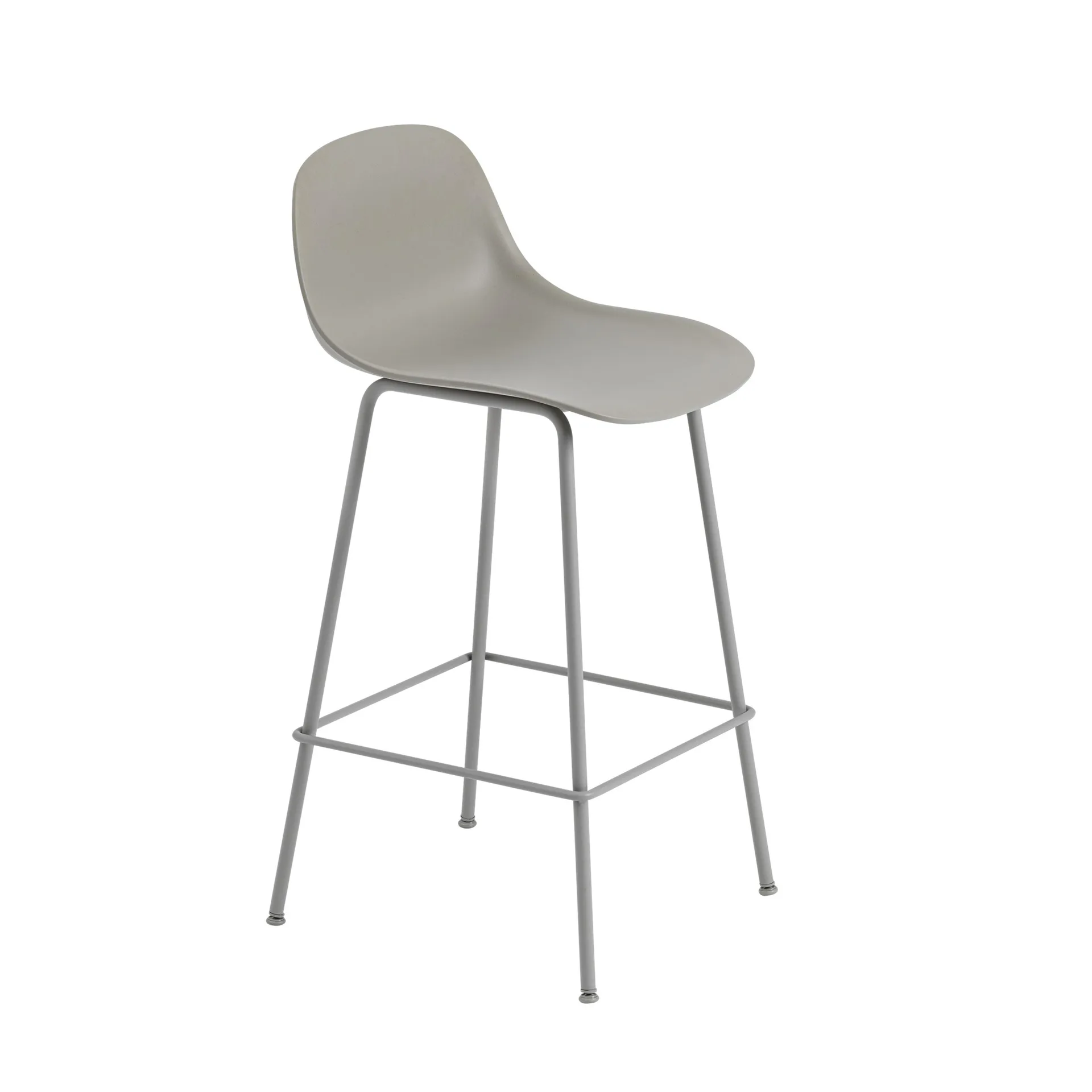Fiber Tube Bar Chair With Back Rest 65 Cm, Grey Muuto