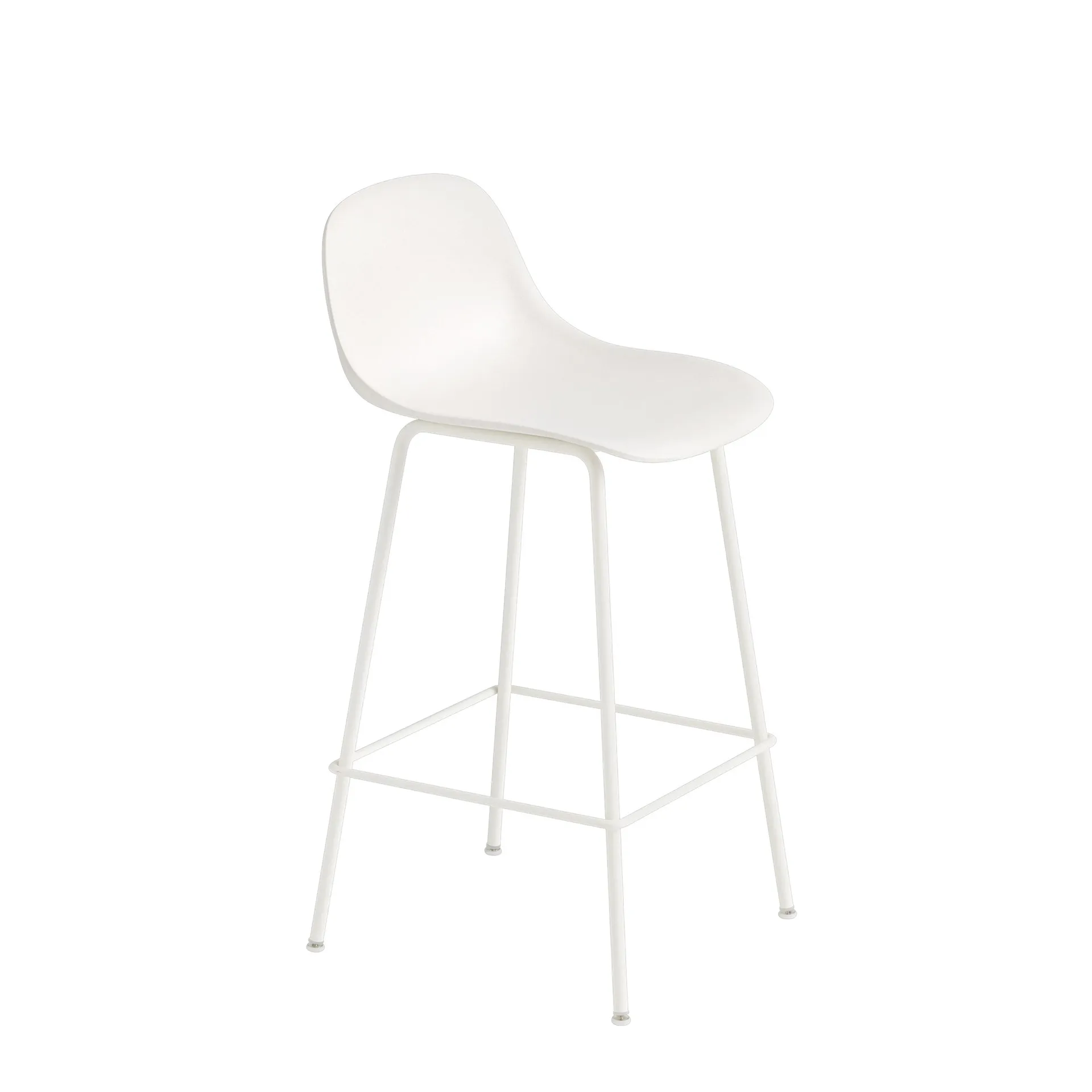 Fiber Tube Bar Chair With Back Rest 65 Cm, White Muuto