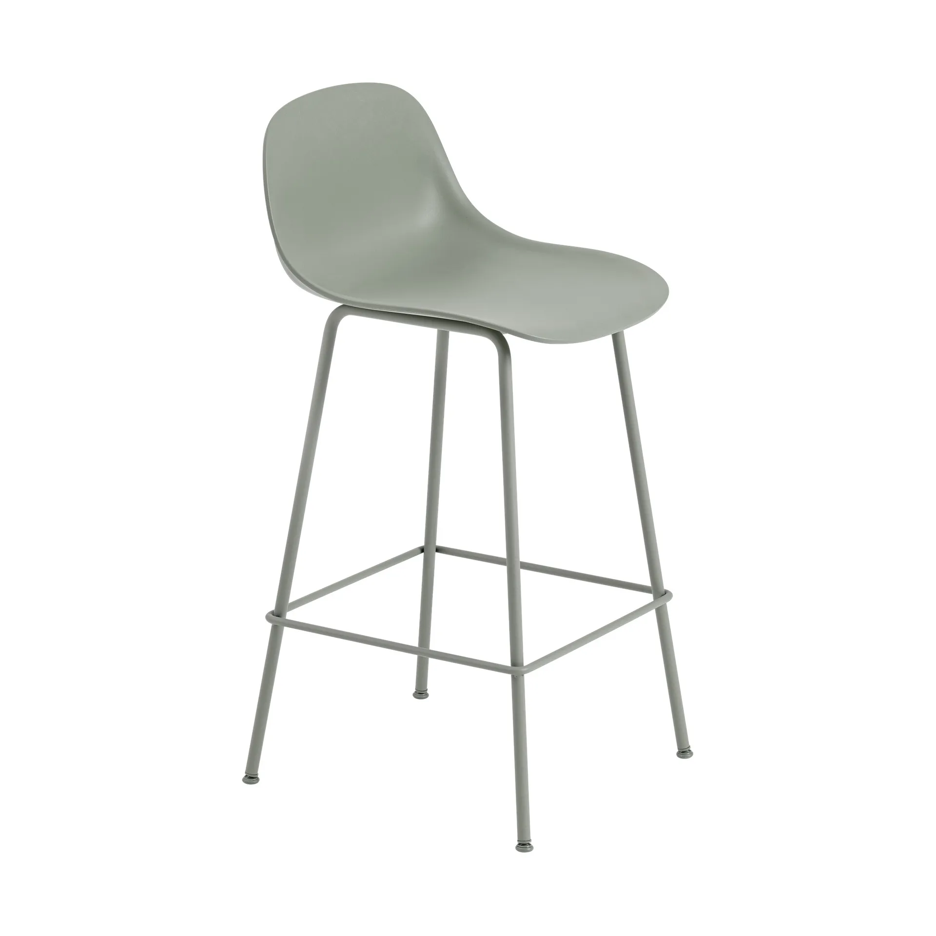 Fiber Tube Bar Chair With Back Rest 75 Cm, Dusty green Muuto