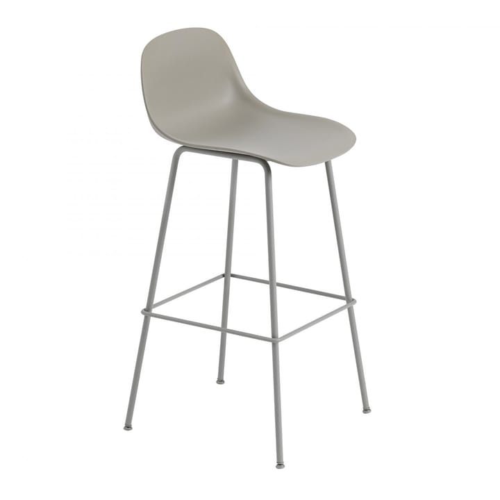 Fiber Tube Bar Chair With Back Rest 75 Cm - Grey - Muuto