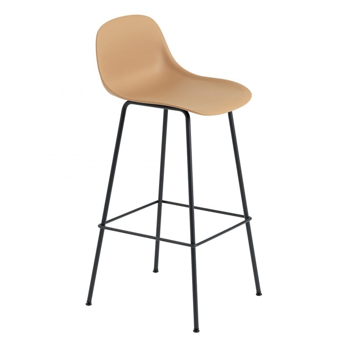 Fiber Tube Bar Chair With Back Rest 75 Cm - Ochre-Black - Muuto