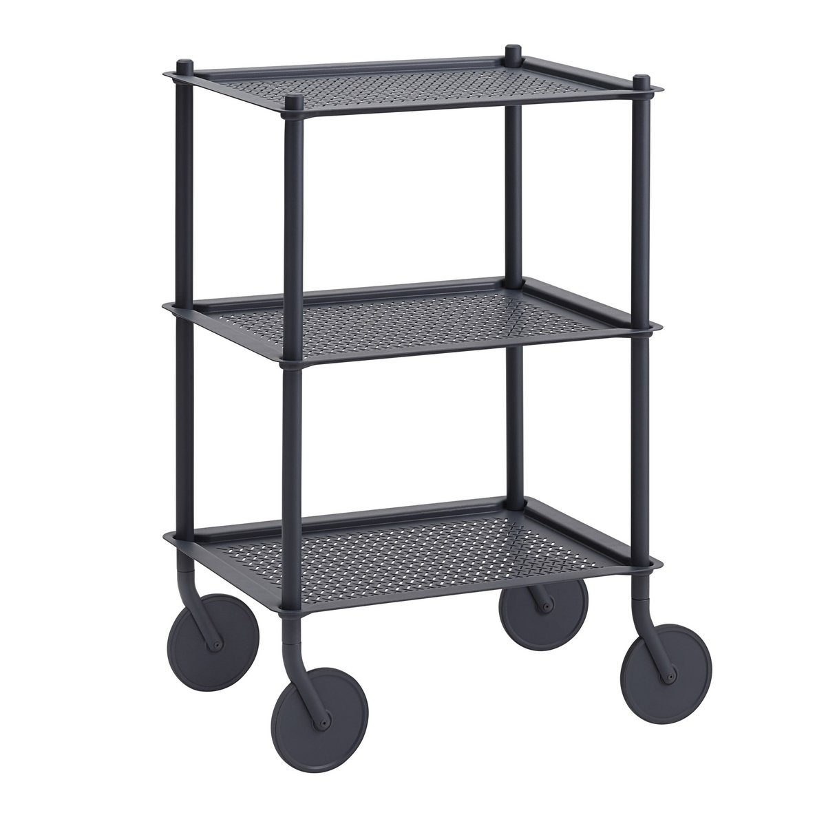 Muuto Flow 3-layer trolley 90 cm Blue-grey | Scandinavian Design | Serving trolleys | Blue