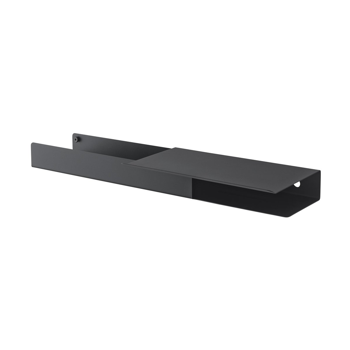 Muuto Folded platform shelf 62x5.4 cm Black | Scandinavian Design | Shelves & shelving systems | Black