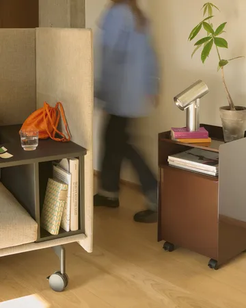 Folded Trolley open trolley - Dark beige green, 37.4x38.7x37.2 cm - Muuto