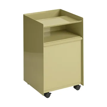 Folded Trolley rolling trolley with drawer - Dark beige green - Muuto