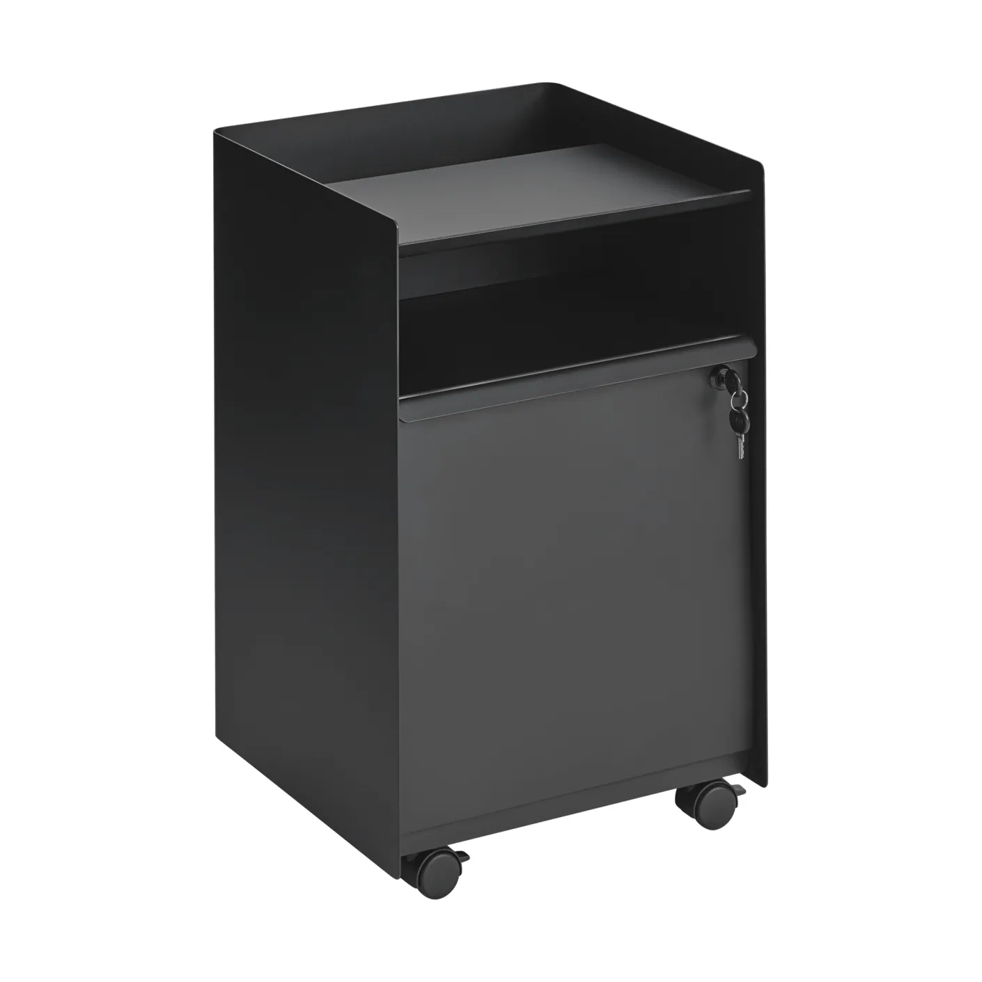 Folded Trolley trolley with cabinet, Black Muuto