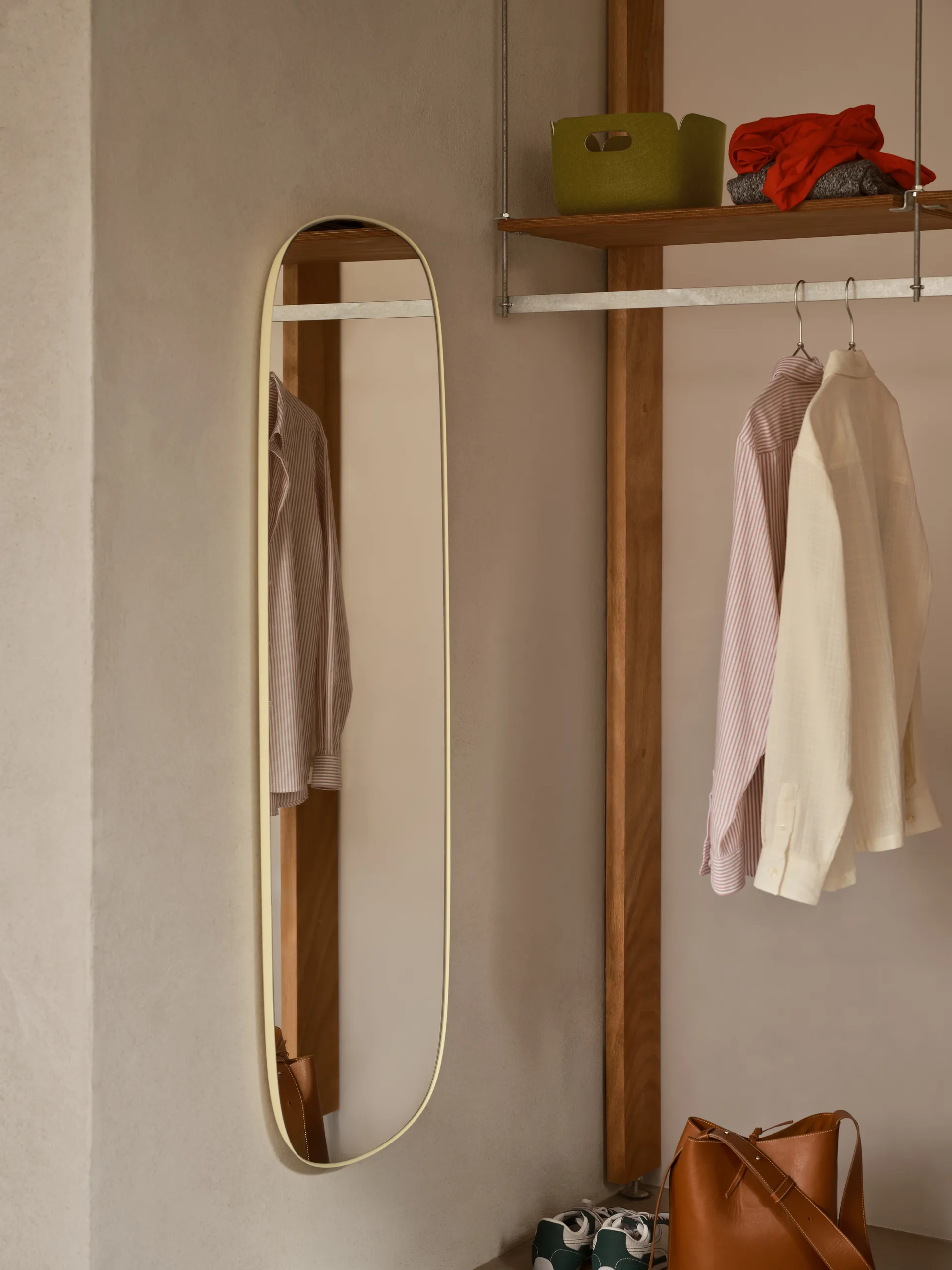 Framed mirror, Light yellow-clear, 150x50 cm Muuto