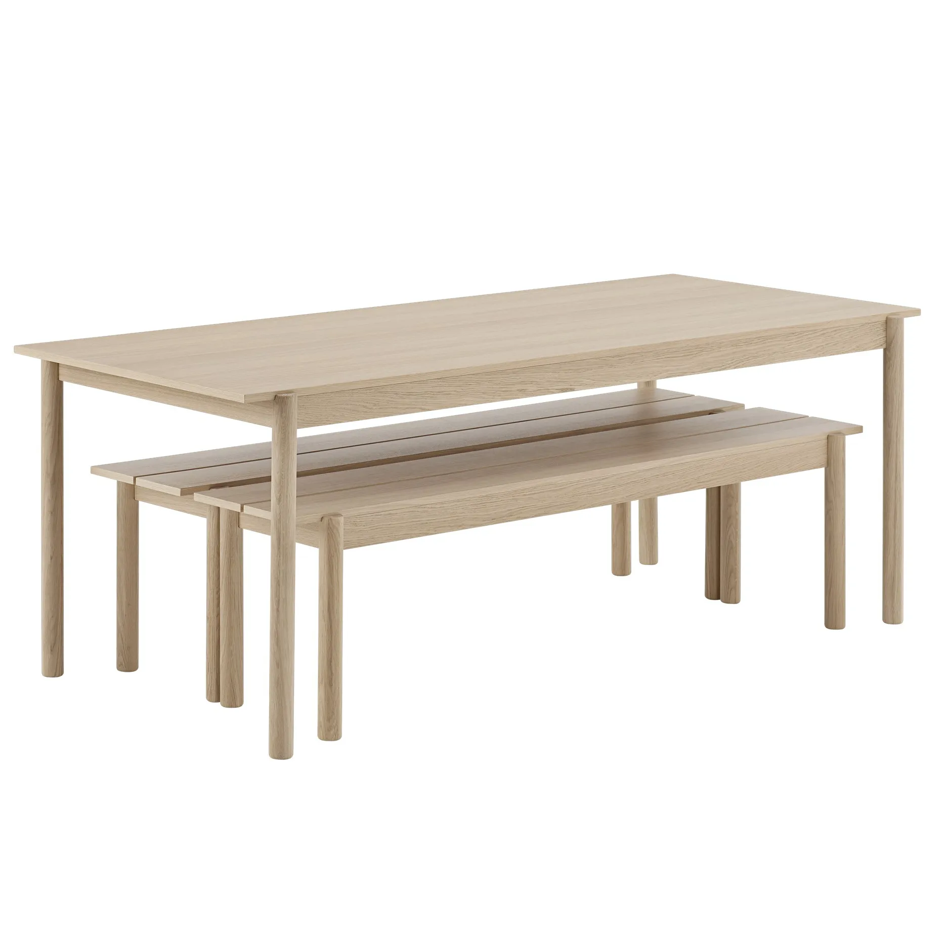 Linear bench, oak, 33.5 cm Muuto