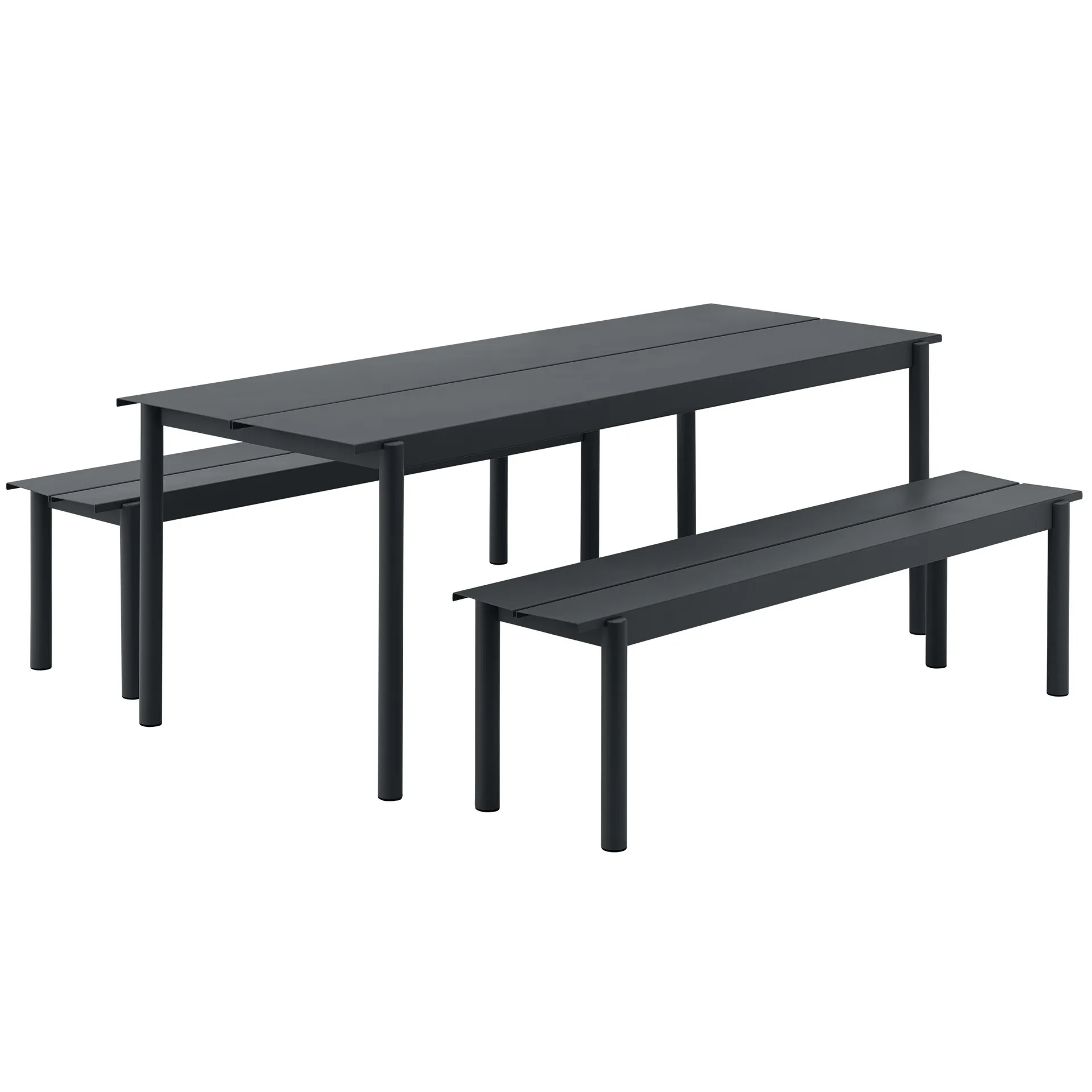 Linear steel bench 170 cm, Black Muuto