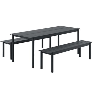 Linear steel bench 170 cm - Black - Muuto